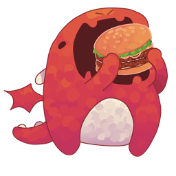 Drizzle eating a burger